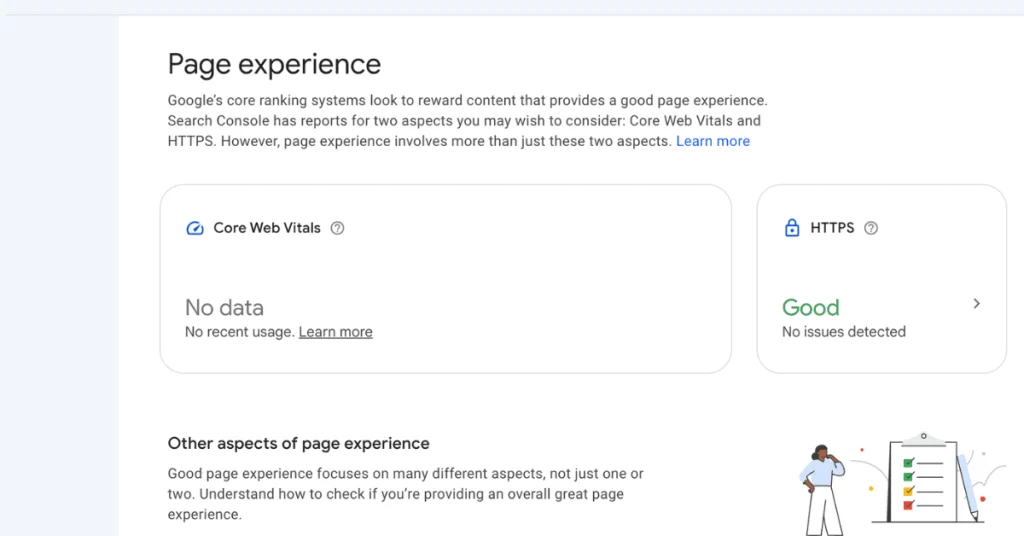 Google search experience with GSC