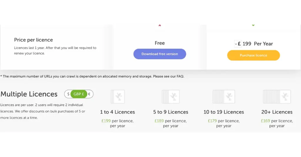 Screaming Frog SEO Spider paid version