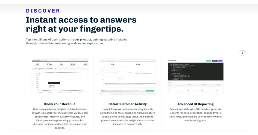 Kissmetrics features
